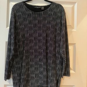 Women's Impressions Lifestyle Black and Silver Sparkle Cocktail Top Size Large